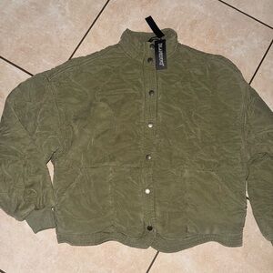 [BLANKNYC] Womens Luxury Clothing Tencel Drop Shoulder Quilted Jacket M green